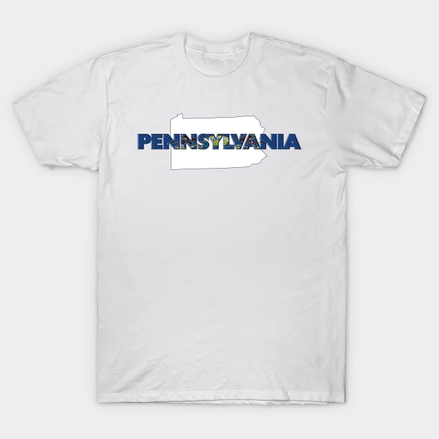 Pennsylvania Colored State Letters T-Shirt by m2inspiration